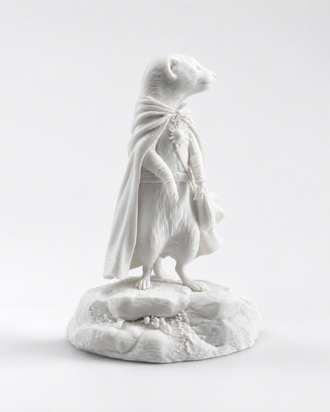 Unpainted 3D printed meerkat adventurer figure kit, 150mm display model to paint
