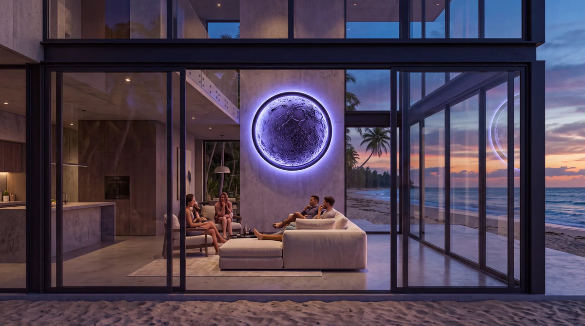 Pasithea Grand Moon 930mm illuminated lunar wall art